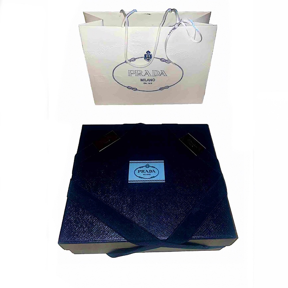 NEW Prada Gift Box with gift ties and bag w ribbon